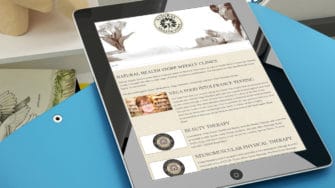 image of natural health website on tablet device