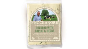 image of Knockanore Cheese cheddar with garlic & herbs