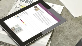 image of Abbeylands web page on tablet