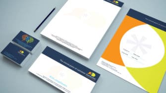 image of Interaction Europe branded stationery