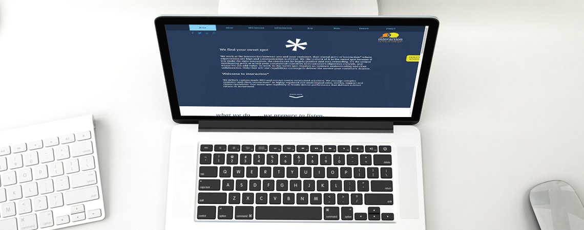 image of Interaction Europe website on laptop