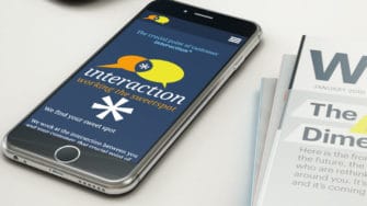 image of Interaction Europe website on mobile