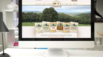 image of Knockanore Cheese website on desktop computer
