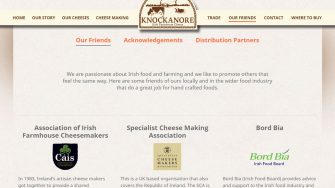 image of Knockanore Cheese web page