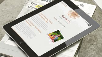 image of Naturally Cordial web page on tablet