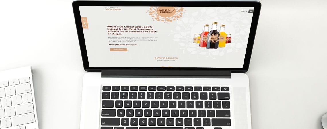 image of Naturally Cordial website on laptop