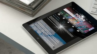 image of Polar Ice Tech website on tablet