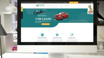 image of St. Canice's Credit Union website on desktop computer