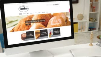image of Thunders Bakery website on desktop
