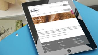 image of Thunders Bakery website on tablet