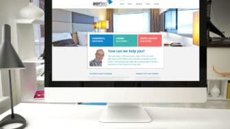 image of Aertec TV Solutions website on desktop