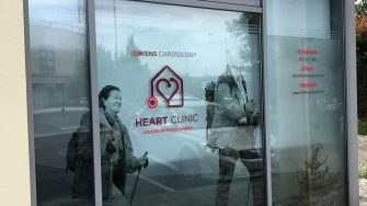 frosted vinyl decal outside of GPs clinic